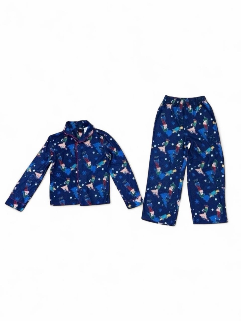 Disney Phineas & Ferb Pajama Set Boys Size 8 Navy Blue 2PC